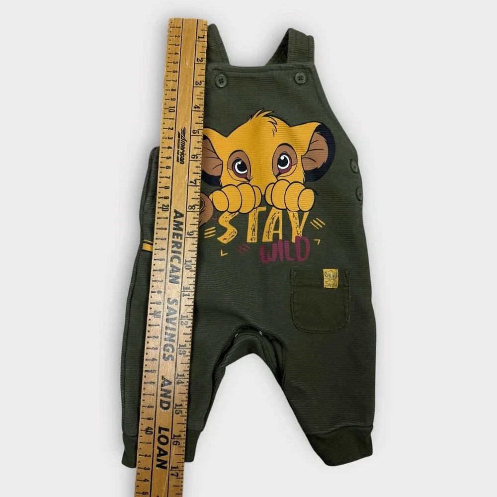 Disney Baby Primark Simba Lion King Stay Wild Green Ribbed Overalls 0-3M 62cm